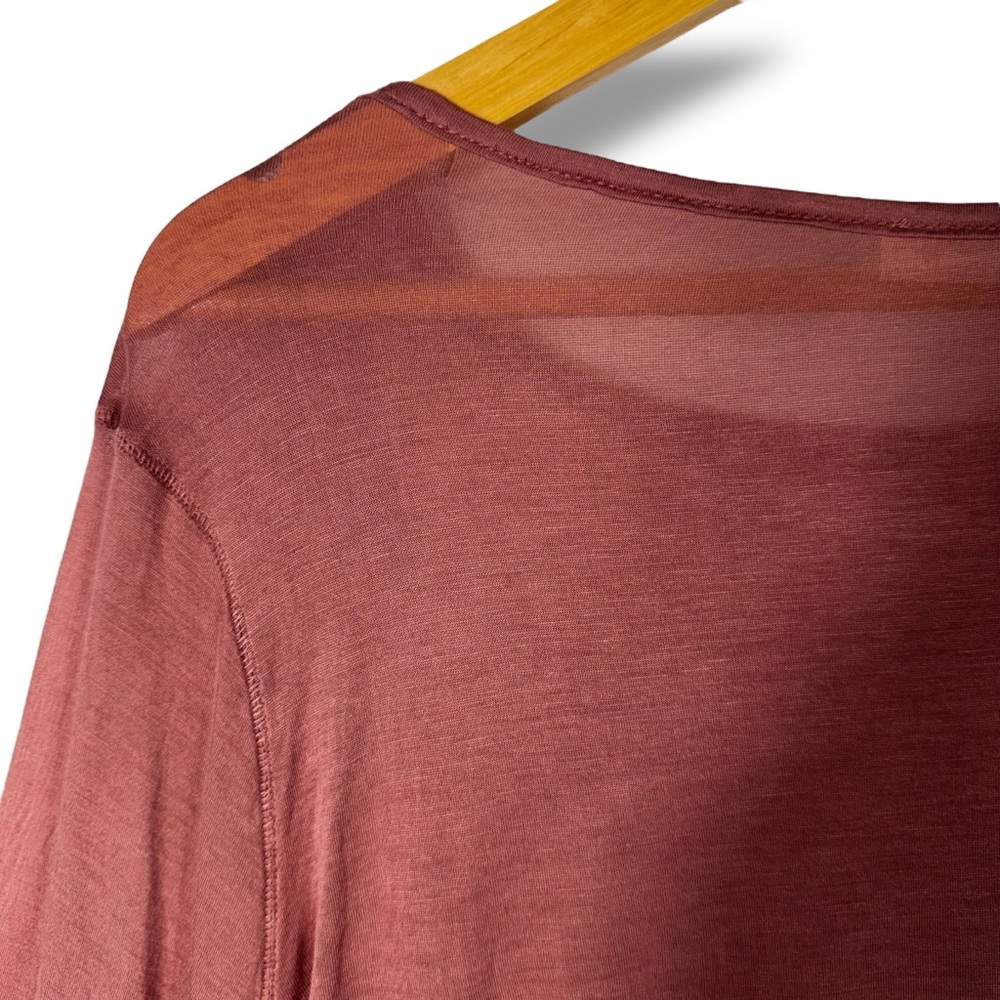 Intimately Free People Current Mood Ruched Sleeve Sheer Top, Petals, Size Medium - Picture 9 of 11
